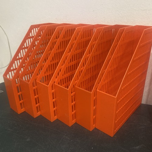 Vintage orange desk tidy - 6,